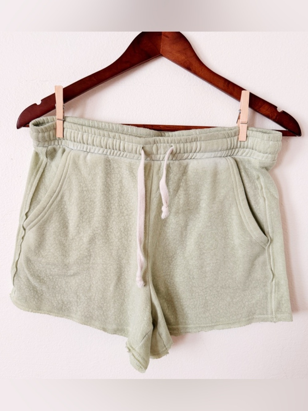 Altar’d State Sage Green Terry Cloth Drawstring Shorts medium